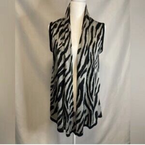 Art & Soul  Animal Print Sweater Vest Zebra Print Shrug made In USA 1X  NWT Y2K
